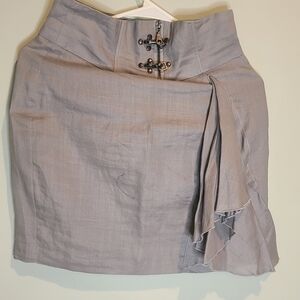 Twelve By Twelve Skirt Size L Beige Solid Pencil Knee Length Career Casual